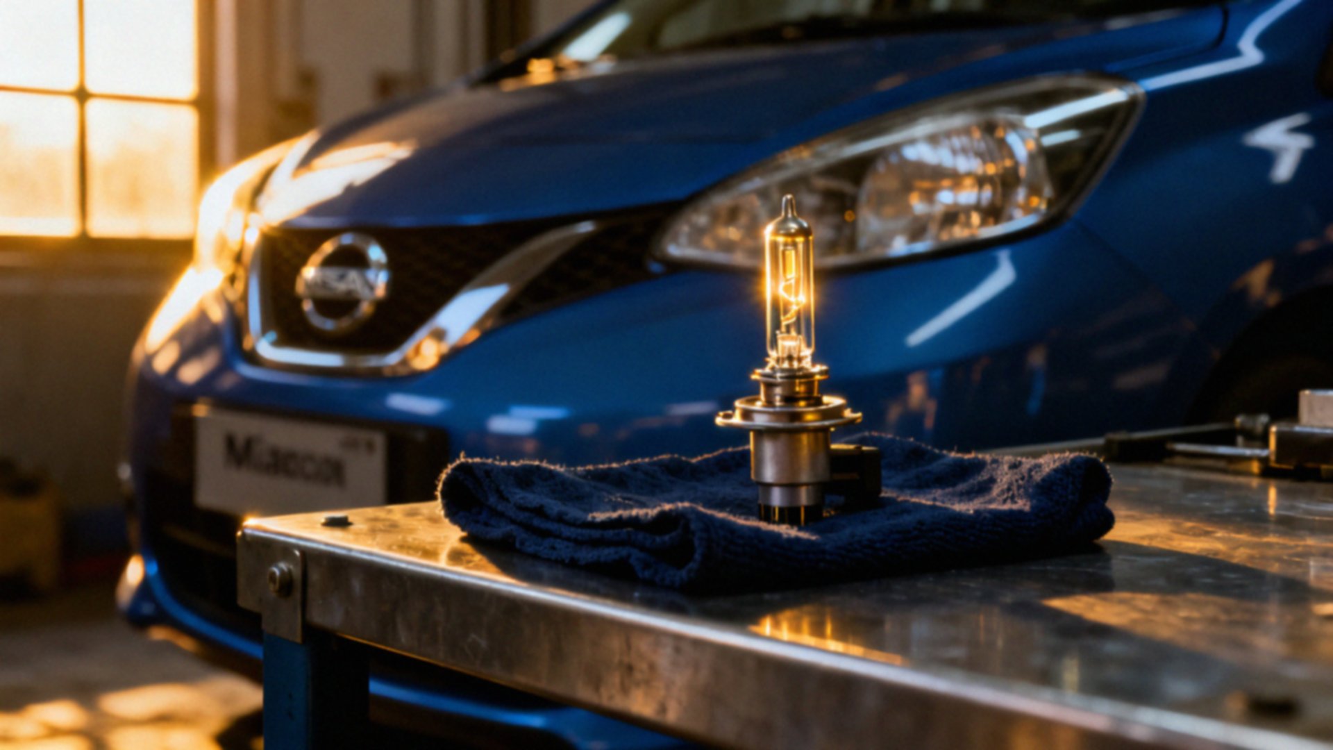 Wymiana żarówki H4 w Nissan Micra — krok po kroku