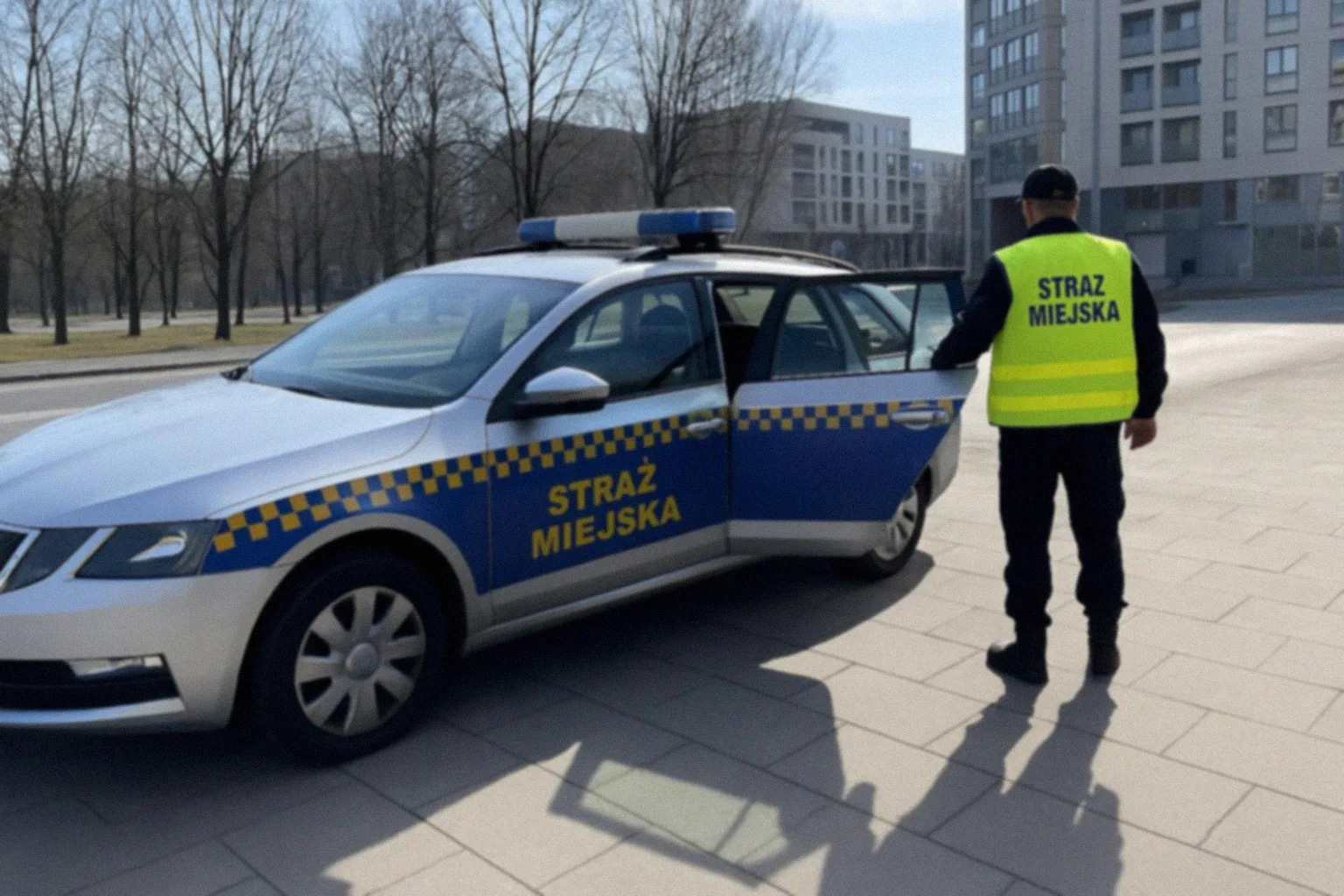 Dzieci uczą się o pracy strażników miejskich w Gdańsku